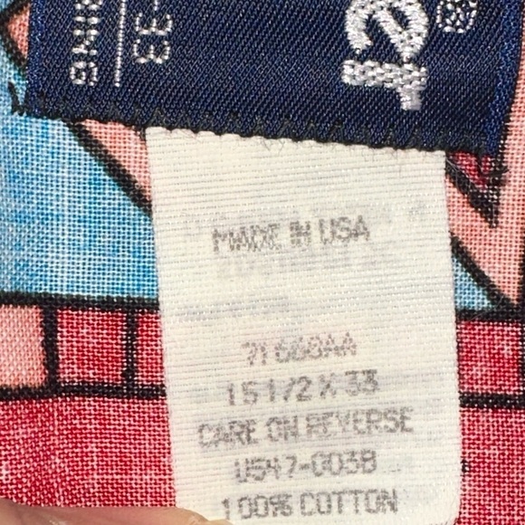 Wrangler Shirt Mens 15.5x33 Red Vintage Cowboy Cut Aztec Regular Fit X-Long Tail - Picture 5 of 14